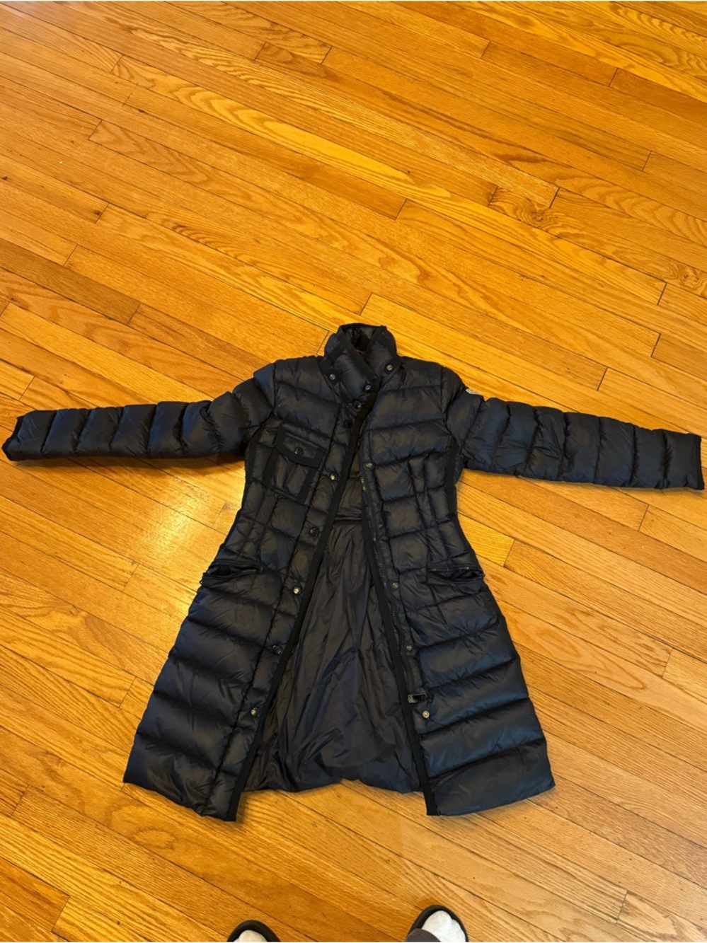Moncler Black Long Quilted Puffer Coat